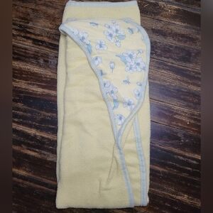vintage baby towel yellow floral